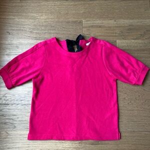 Free Assembly Hot Pink Short Sleeve Sweater with Bow-Size Small